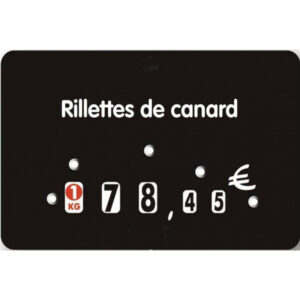 Etiquette : Noire א texte - 7x10 cm (avec roulettes)