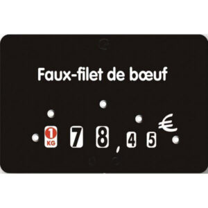 Etiquette : Noire א texte - 8x12 cm (avec roulettes)