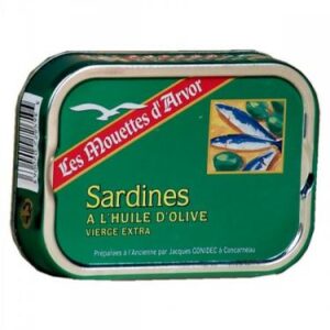 Sardines huile d'olive vierge 1/6 - 115 g (Mouettes d'Arvor)