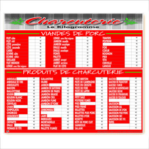 Tableaux Tarifs & Info Produits