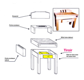 Billots en bois - Tiroir bois